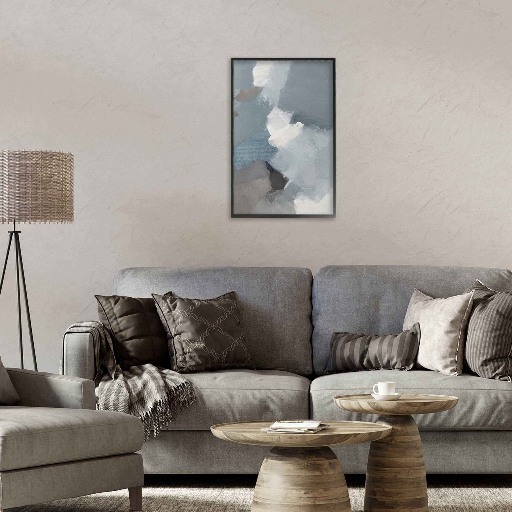 Stupell Industries Stormy Grey Abstract Black Framed Giclee Art, design by Lanie Loreth