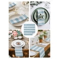thumbnail image 3 of Blue Striped Cloth Napkins Set of 8 Reusable Dinner Napkins, Rustic Farmhouse Stripes Cocktail Napkin Washable Table Napkins for Wedding/Holiday Party/Baby Shower 20"x20", 3 of 7