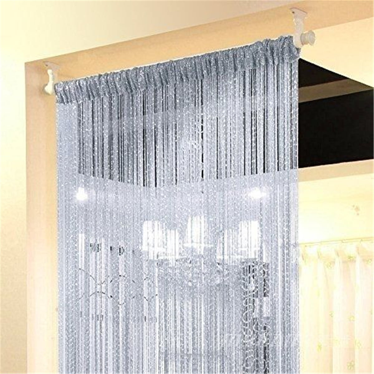 Door String Curtain Wall Panel Window Room Divider Blind Home Decorative Tassel Screen Ribbon Strings 100 * 200cm Coffee 