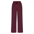 thumbnail image 6 of cFmduc Wide Leg Pants for Women Fall High Waisted Drawstring Pants Comfy Lightweight Straight Leg Casual Lounge Trousers with Pockets, 6 of 6