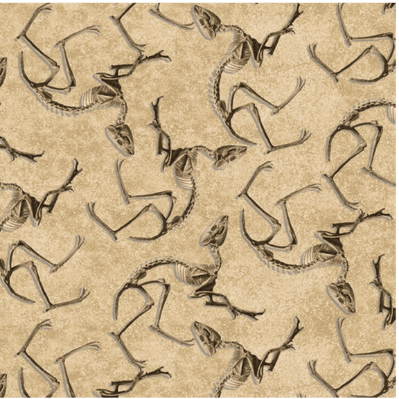 Studio E March of the Dinosaurs Fossil Texture Tan Fabric By The Yard