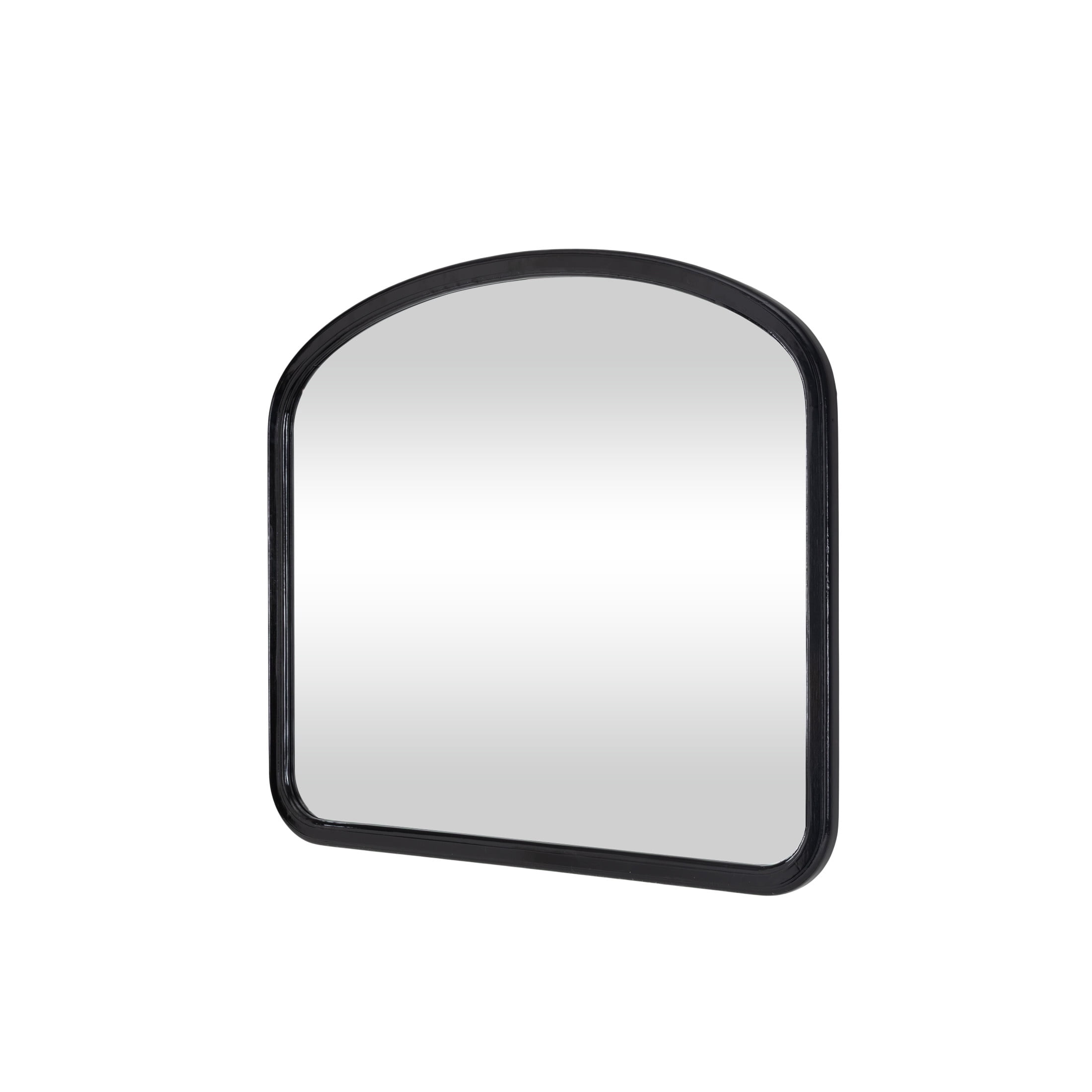 DecMode 40" x 35" Black Handmade Wall Mirror with Deep Set Frame