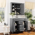 thumbnail image 2 of 36'' Modern Grey Bathroom Vanity with Mirror Cabinet and Storage Saving Time in Bathroom Setup, 2 of 7