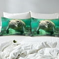 thumbnail image 4 of Erosebridal Kawaii Manatee Twin Bedding Set for Manatee Lovers Gift,3D Manatee Bed Sheets Teens,Marine Ocean Life Bed Set,Underwater World Sheet Set 3Pcs with 1 Pillowcase,Teal, 4 of 5
