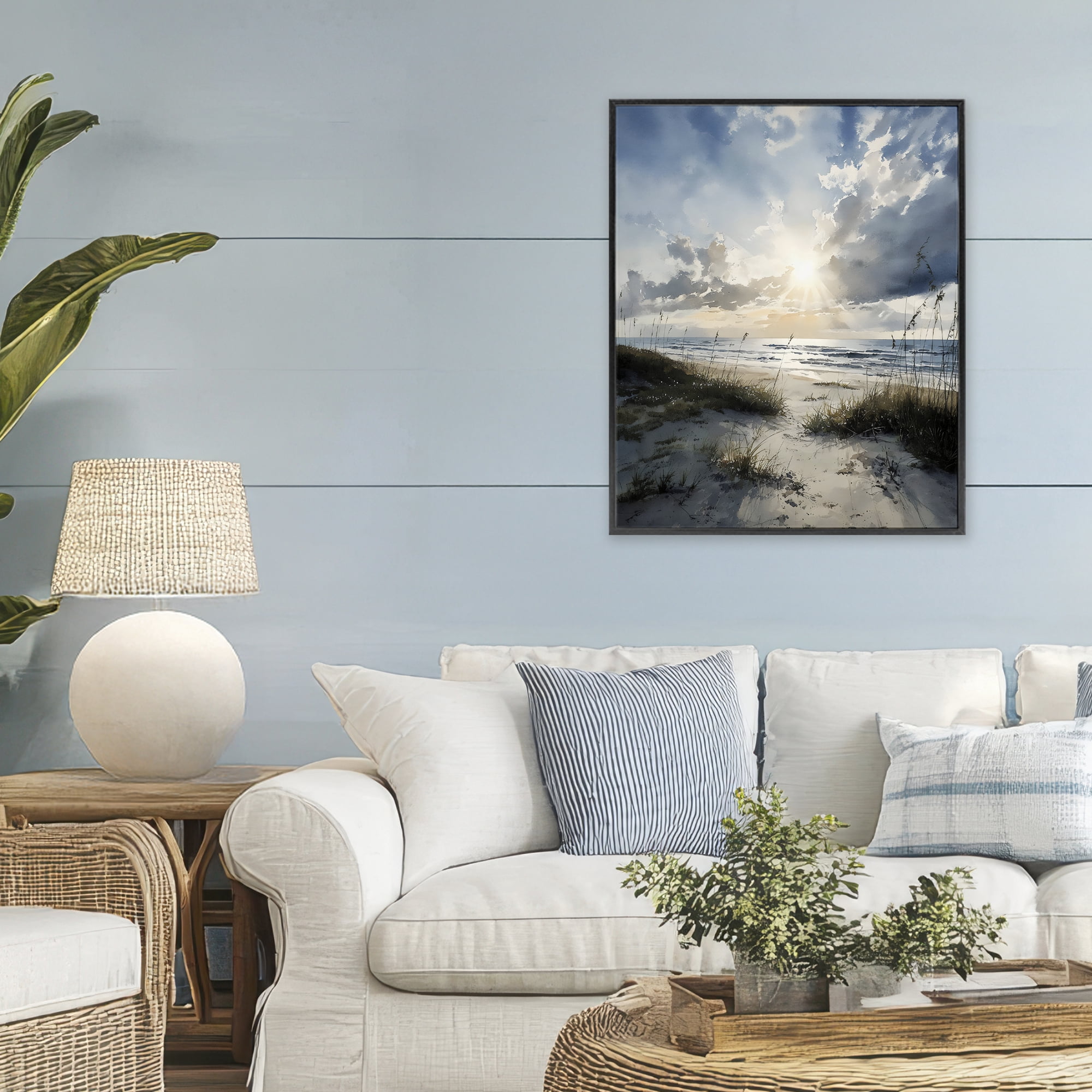 Stupell Industries Sunshine On The Beach Black Framed Giclee Art, design by Franklyn Gregory