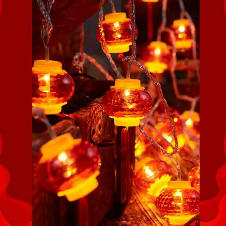 TUTUnaumb Red Lantern String Lights 9.84 ft 20 LEDs Battery