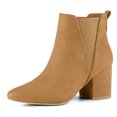 thumbnail image 1 of Unique Bargains Women's Pointed Toe Chunky Heel Chelsea Ankle Boots, 1 of 6
