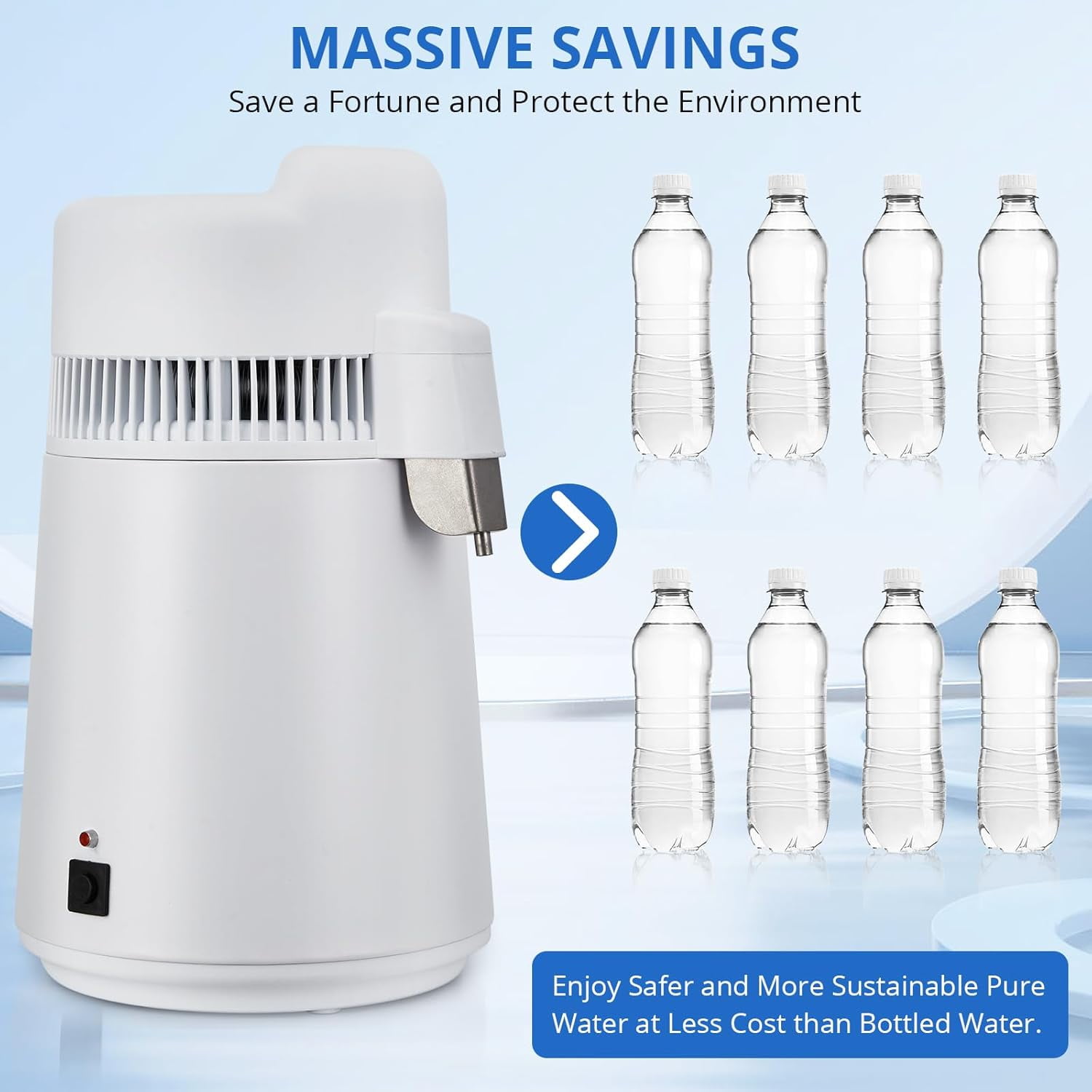 LIZHOUMIL Countertop Water Distiller 4L/6L, 750W-900W Stainless Steel, Plastic/Glass Jug