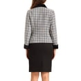 thumbnail image 3 of BLAZER DE TWEED A CUADROS DE VELVET CON COLLAR ELEGANTE PARA MUJERES CHIC S GRIS, 3 of 6