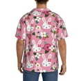 thumbnail image 3 of Pofeuu Rose Rabbit Print Mens Casual Short Sleeve Shirts Beach Summer Spread Collar Pocket Tops Men's Casual Short-sleeved Shirt-3X-Large, 3 of 5