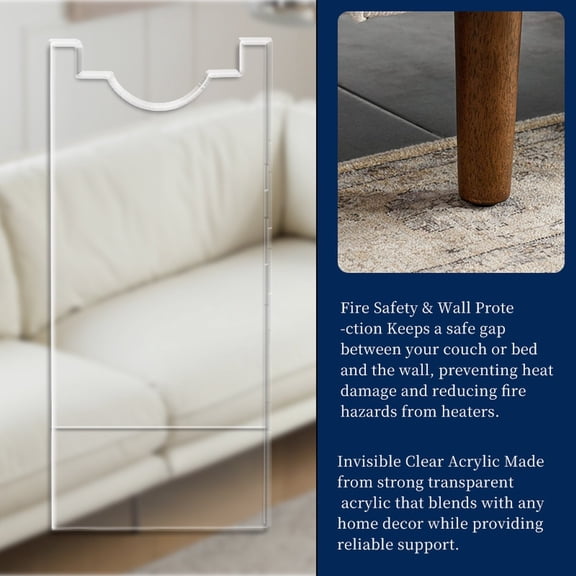 Noothes Couch Spacers for Wall Bed Stoppers Adhesive Wall Bumpers Furniture Protector Under Couch Blocker for Enhanced Airflow