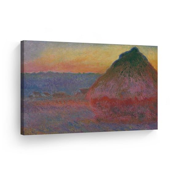 Smile Art Design Haystacks Series Meule by Claude Monet Canvas Wall Art Canvas Print Famous Art Painting Reproduction Fine Art Oil Paintings Modern Art Home Decor Ready to Hang Made in the USA 8x12