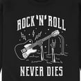 thumbnail image 3 of Instant Message - Rock N Roll Never Dies  - Men's Crew Neck Fleece Pullover, 3 of 6
