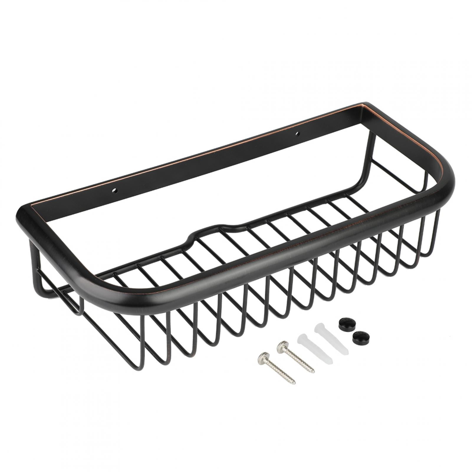 Wall Mounted Basket, Black Brass Net Basket Design Bathroom Storage