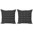 thumbnail image 1 of Ambesonne Floral Throw Pillow Cover 2 Pack, Polka Dots Chains Flowers, 18", Grey Charcoal Grey, 1 of 2