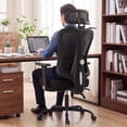 thumbnail image 3 of Homall Ergonomic Office Chair with Footrest, High Back Mesh Computer Desk Chair with Adjustable Headrest, Armrest & Back Support, Black, 3 of 7