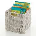thumbnail image 6 of mDesign Seagrass Woven Kitchen Basket Organizer, Handles, 4 Pack, White Wash, 6 of 7