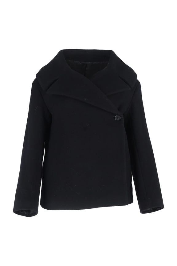 Pre-Owned Totme Blend Felt Wrap Jacket In Black Wool