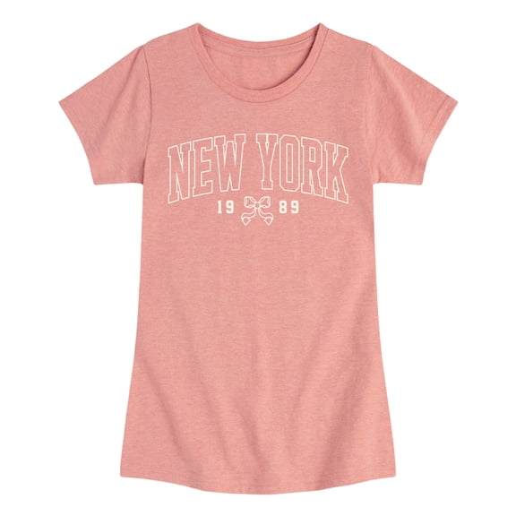 Instant Message - NY 1989 Bow - Youth Girls Fitted Short Sleeve T-Shirt