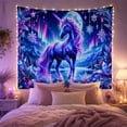 thumbnail image 2 of Unicorn Under Moonlit Northern Lights Mystical Fantasy Style for Unicorn Lovers Winter Wall Decor Christmas Gift Tapestry Wall Hanging for Bedroom, Nursery and Dorm, 2 of 7