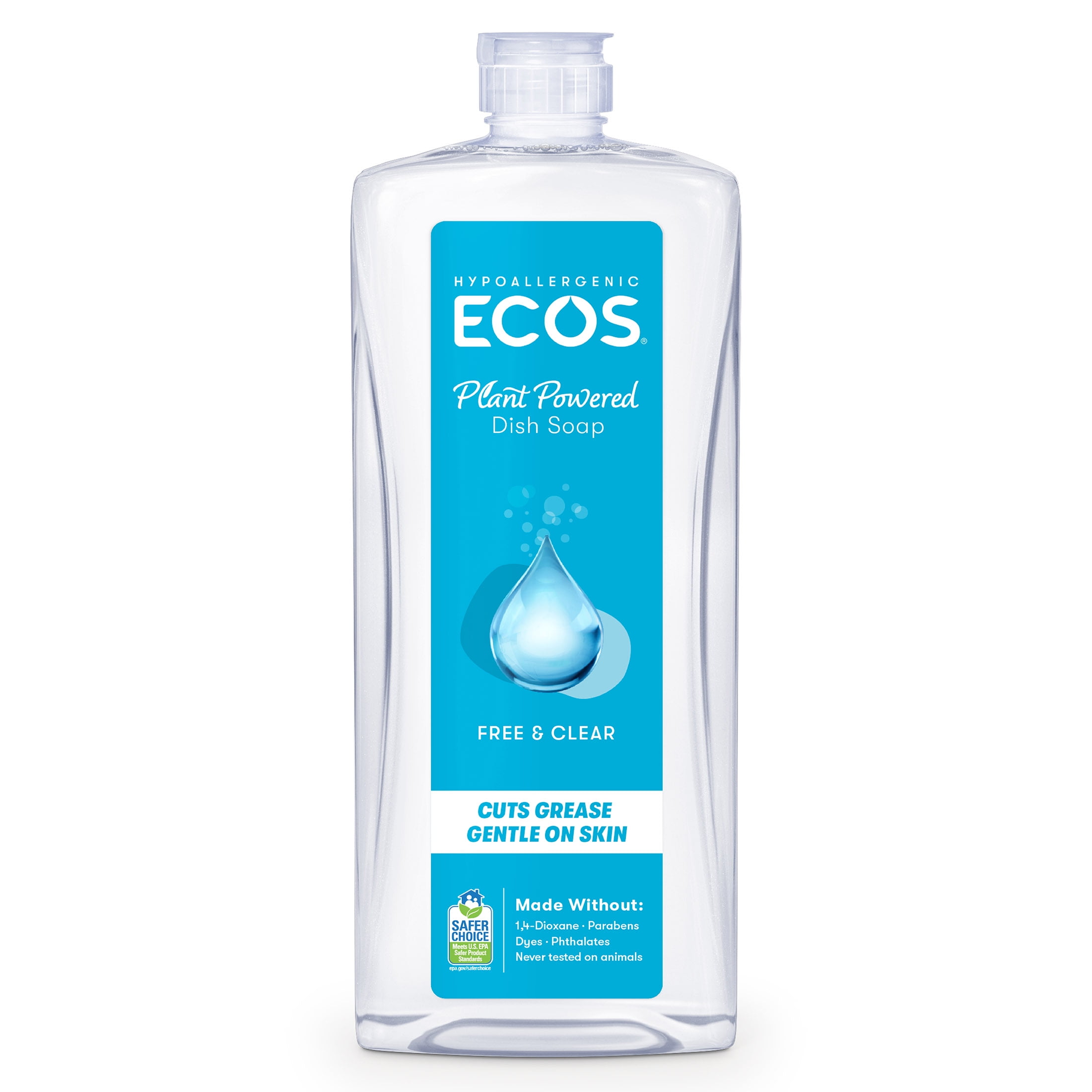 (2 pack) ECOS Hypoallergenic Dish Soap, Free and Clear, 25 Fl Oz