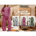 thumbnail image 4 of SIEANE Women Plus Size Casual 2 Piece Outfit Set Long Sleeve Pajama Set Lounge Set 1X-4X, 4 of 7