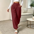 thumbnail image 4 of YHAJDS Women Yoga Workout Pants Solid Color Jogger Style Long Sports Trousers Designed With Pockets, 4 of 8