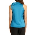 thumbnail image 3 of INSPIRE CHIC Women's Satin Tank Tops Sleeveless Bow Tie Neck Solid Work Blouses M Lake Blue, 3 of 6