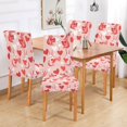 thumbnail image 2 of Yayeee 4 Pack Dining Chair Covers Stretch Parson Chairs Slipcovers Seat Protector, Bunnies and Hearts, 2 of 6