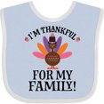 thumbnail image 3 of Inktastic Thanksgiving Girl Turkey Thankful for Family Girls Baby Bib, 3 of 4