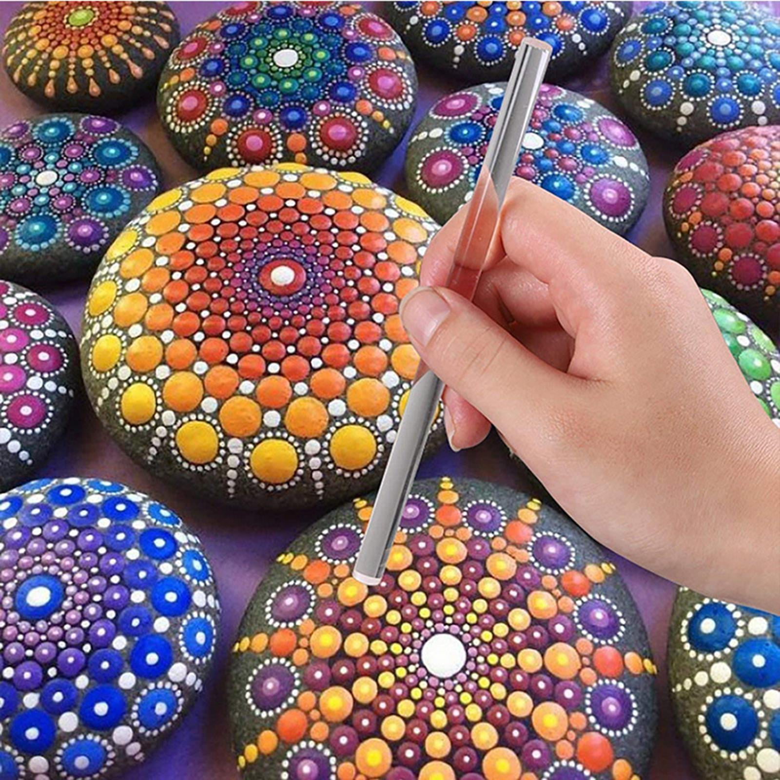 GUOOL 34PCS Mandala Dotting Tools Set Mandala Stencil Ball Paint Tray for Painting Rocks, Coloring, Drawing And Drafting with Gemstone Sticker