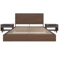 thumbnail image 2 of Nexera Milo 4-Piece Floating Platform Bedroom Set, Brown, Queen, 2 of 7