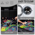 thumbnail image 5 of Bulopur All‑Weather Cargo Liner 29"x39" Rainbow Frog Leaf Car Trunk Mat, Stain‑Resistant Trippy Art Rear Trunk Cover, 5 of 7