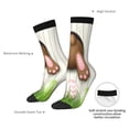 thumbnail image 4 of Rateoe Brown Bunny for Women Casual Calf Socks - Cute Crew Socks - Thin Soft Above Ankle Socks Size 5-11, 4 of 6