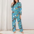 thumbnail image 2 of Daiia Rooster And Chickens for Women's Long-Sleeved Pajama Set – Soft & Comfortable Sleepwear Button-Up Pajamas Cozy Lounge Wear-X-Large, 2 of 7