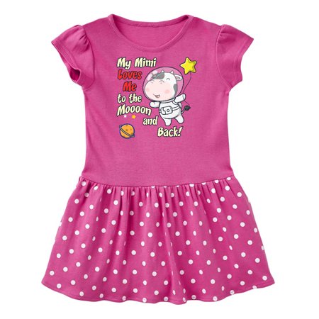 

Inktastic My Mimi Loves Me Cow Astronaut Gift Baby Girl Dress