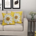 thumbnail image 3 of Summer Daisy Floral Pillow Covers 18X18 Inch Set of 2 White Petal Flower Bloom Decorative Pillow Cases Yellow Seasonal Cotton Linen Cushion Case Farmhouse Home Decor for Sofa Couch Porch Outdoor, 3 of 6