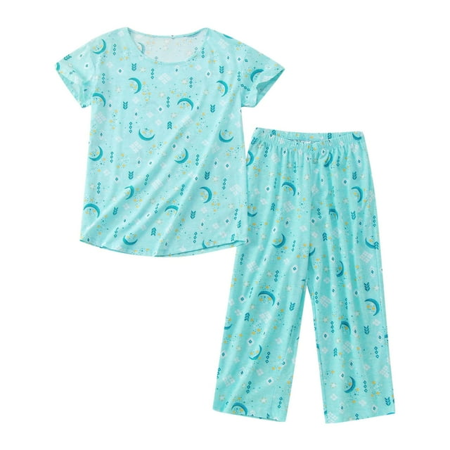 Kcodviy Ensemble de Pyjama pour Femmes Court Pantalon de Pyjama pour Femmes Haut à Manches Duveteuses Pantalon Capri Vêtements de Nuit pour Femmes Grande Taille