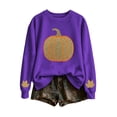 thumbnail image 6 of HongQid Crew Neck Sweatshirts Women Graphic Fall Pumpkin Thanksgiving Pullover Tops Oversized Winter Autumn Season Shirts Sequin Halloween Funny Cute Long Sleeve Tops, 6 of 7