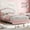 TWIN-Pink and White, variant on Twin Bed Frame with Storage & LED Light, Velvet Led Bed Frame with Headboard, No Box Spring Needed, Wooden Slats, Noise Free, Orange