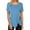 Sky Blue, variant on Ichuanyi Womens Summer Solid Tops Tees Short Sleeve Casual Round Neck T Shirts Blouse Plus Size Women Side Buttons Tunic Tops