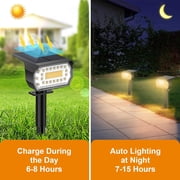 Solar Spot Lights Outdoor, [8 Pack/76 LED] 2-in-1 Solar Landscape Spotlights, 3 Modes IP65 Waterproof Dusk to Dawn Solar Powered Flood Wall Lights for Outside Yard Garden Pathway(Warm White)