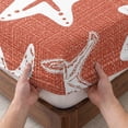 thumbnail image 3 of Twin Sze Fitted Sheet Set - Coastal Starfish 2 Piece Bedding Sets 16" Deep Pocket Fitted Sheet with 1 Pillowcase, Terracotta Red Nautical Vintage Marine Life Brushed Microfiber Hotel Bed Sheets, 3 of 9