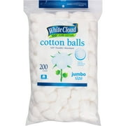 DISC White Cloud Jumbo Size Cotton Balls, 200 ct