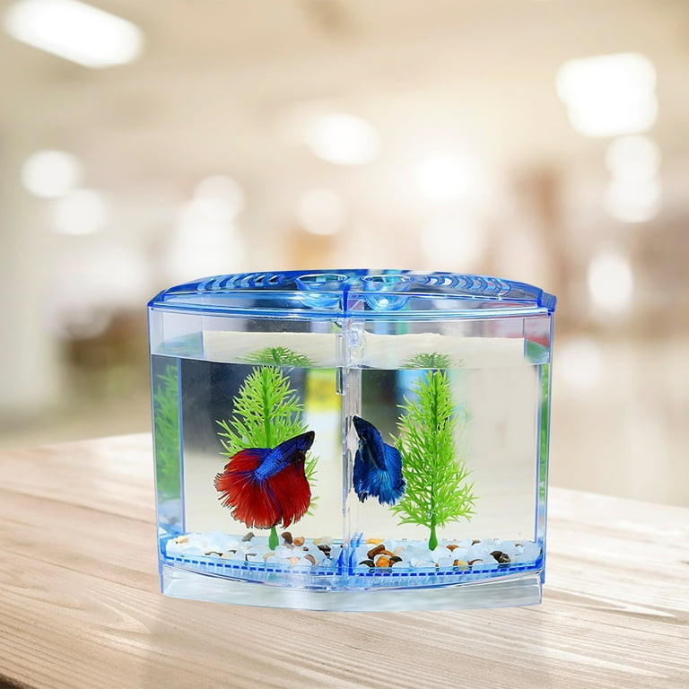 Eease Acrylic Desktop Betta Fish Tank with LED Light for Home Office