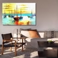 thumbnail image 3 of Un grupo de barcos de vela amarrados en el mar en calma al atardecer, póster en lienzo, decoración de dormitorio, paisaje deportivo, decoración de oficina, regalo, estilo marco, 20 x 30 cm, 3 of 8