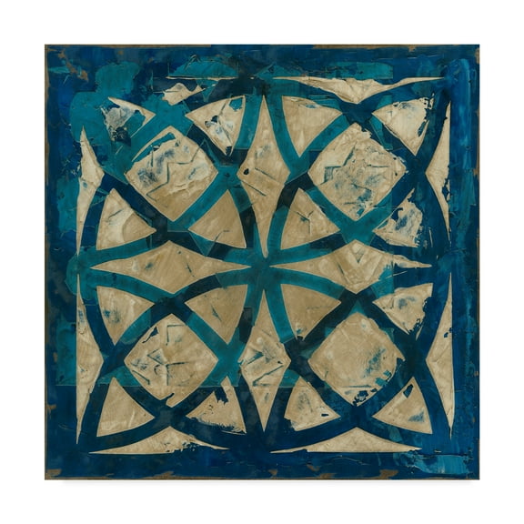 Trademark Fine Art 'Stained Glass Indigo IV' Canvas Art by Megan Meagher