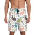 thumbnail image 1 of Balery Easter Rabbit Pantalones cortos de pijama de punto de algodón para hombre con cinturilla y bolsillos-4X-Large, 1 of 6