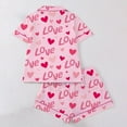 thumbnail image 5 of KinKnit New Valentines Pajamas for Women Cute Bow Heart Printed Pajamas 2 Piece Pajama Set Plus Soft Short Sleeve Button Down Sleepwear Pjs, 5 of 11