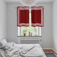 thumbnail image 5 of Red Geometric Kitchen Curtains Small Short 39 Inch Length, Country Farm Traditional Chinese Tile Grommet Top Bedroom Living Room Curtains, Light Filtering Cafe Curtain Drapes 2 Panels Set 55''x39'', 5 of 9